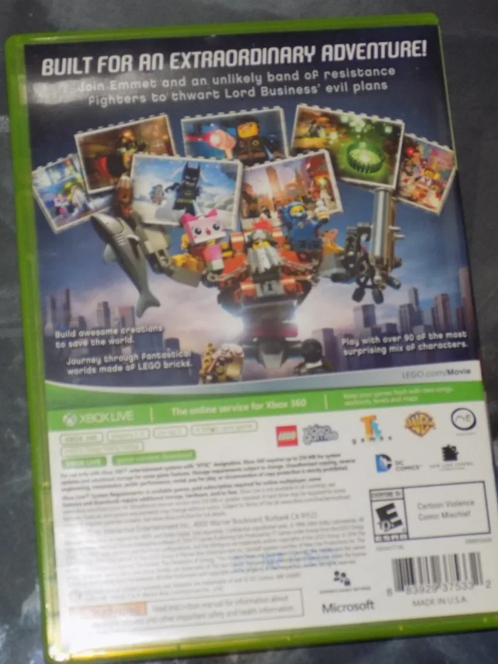 The LEGO Movie Videogame Xbox 360 Standard Edition W/Manual